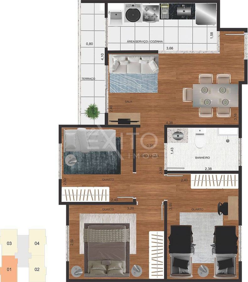 Apartamento, 3 quartos, 54 m² - Foto 14