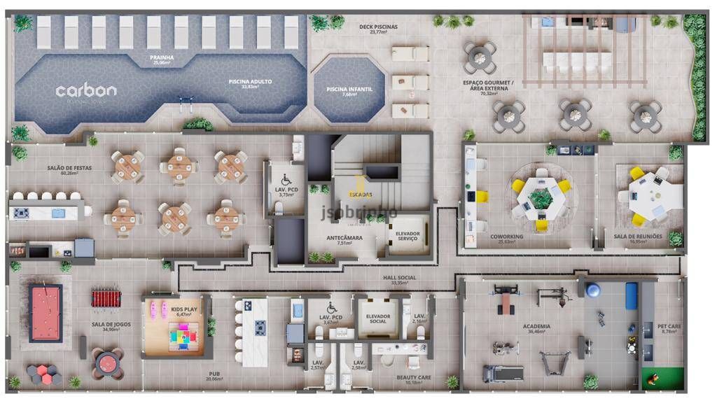 Carbon residence tower