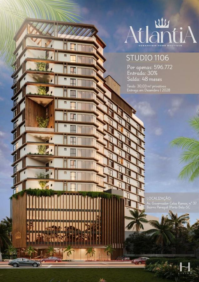 Apto 1 dormitório — Atlantia, Balneário Perequê, Porto Belo/SC - Apartamento em Balneário Perequê, Porto Belo - à venda - Portal Imóveis Itapema