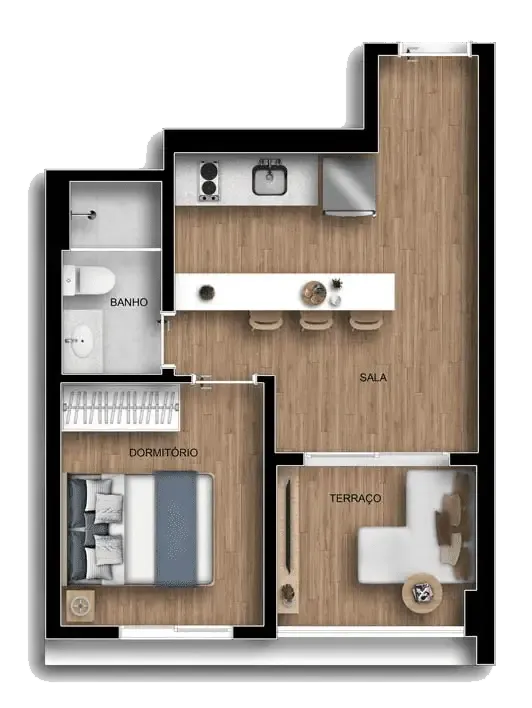 Viccino construtora tarjab construção 35 metros 01 dormitóri