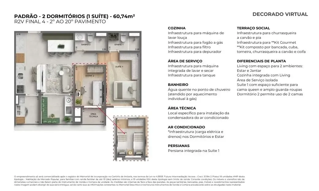 Autoria mac construtora mac construção 60 metros 02 dormitór