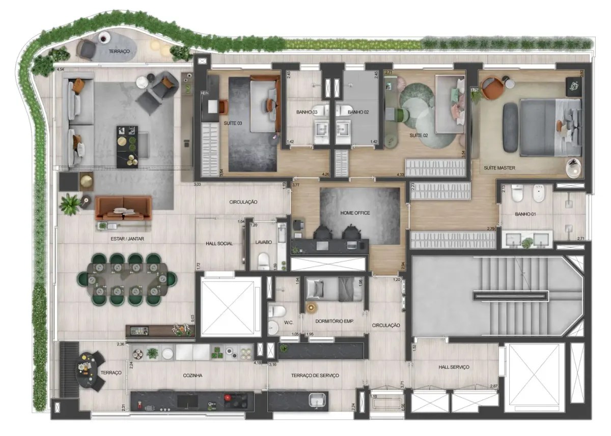 Adress jardim construtora aam pronto 201 metros 03 suítes 03