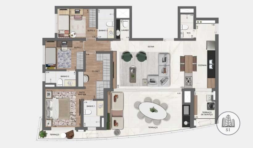 Arkadio brooklin construtora eztec pronto 142 metros 04 dorm