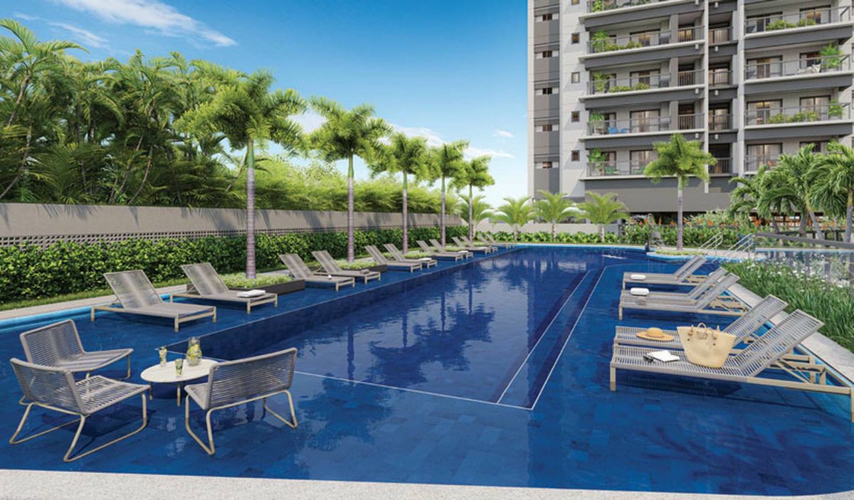 Blue marine home resort construtora eztec construção 34 metr