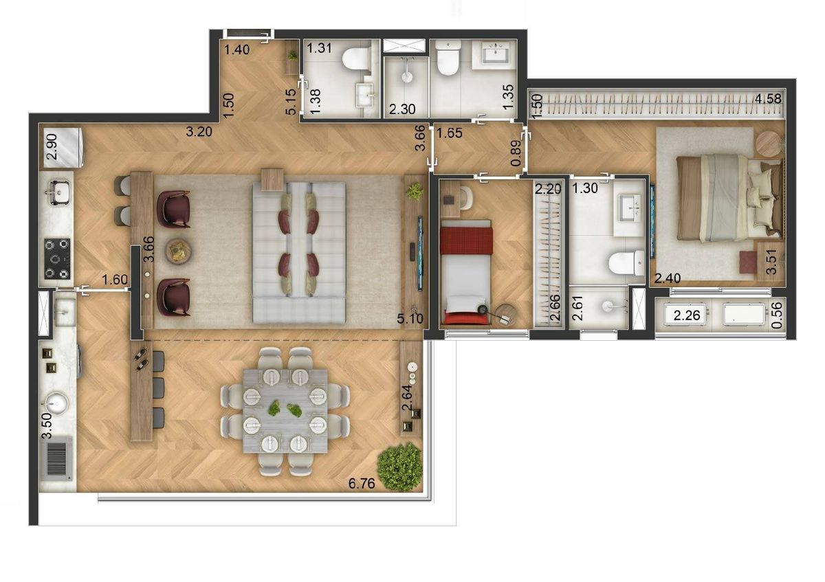 Arch boa vista construtora archtech pronto 86 metros 02 suít