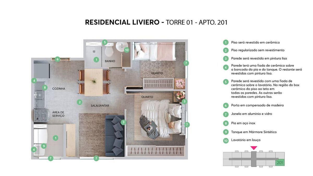 Residencial liviero construtora mrv construção 34 metros sem