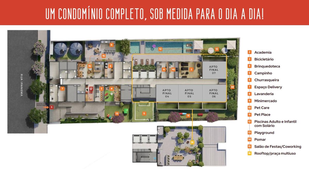 Ipanema 212 construtora pazza construção 36 metros 02 dormit