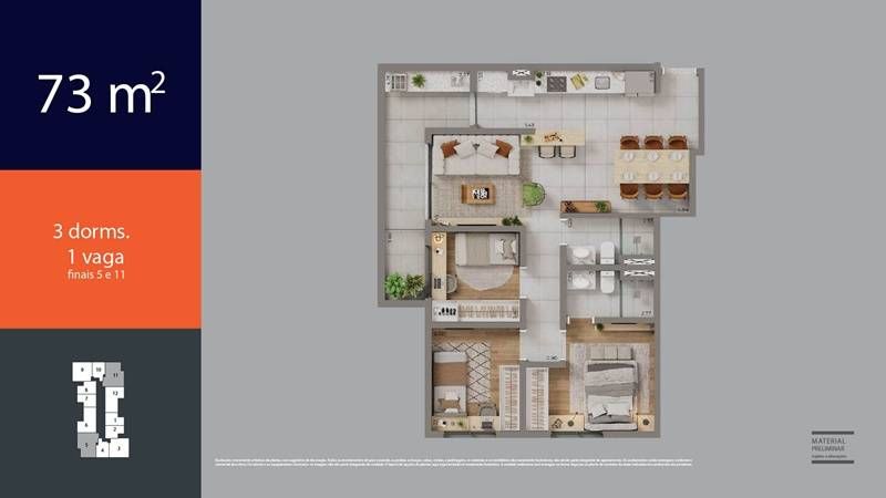 Mirad construtora marquise construção 73 metros 03 dormitóri