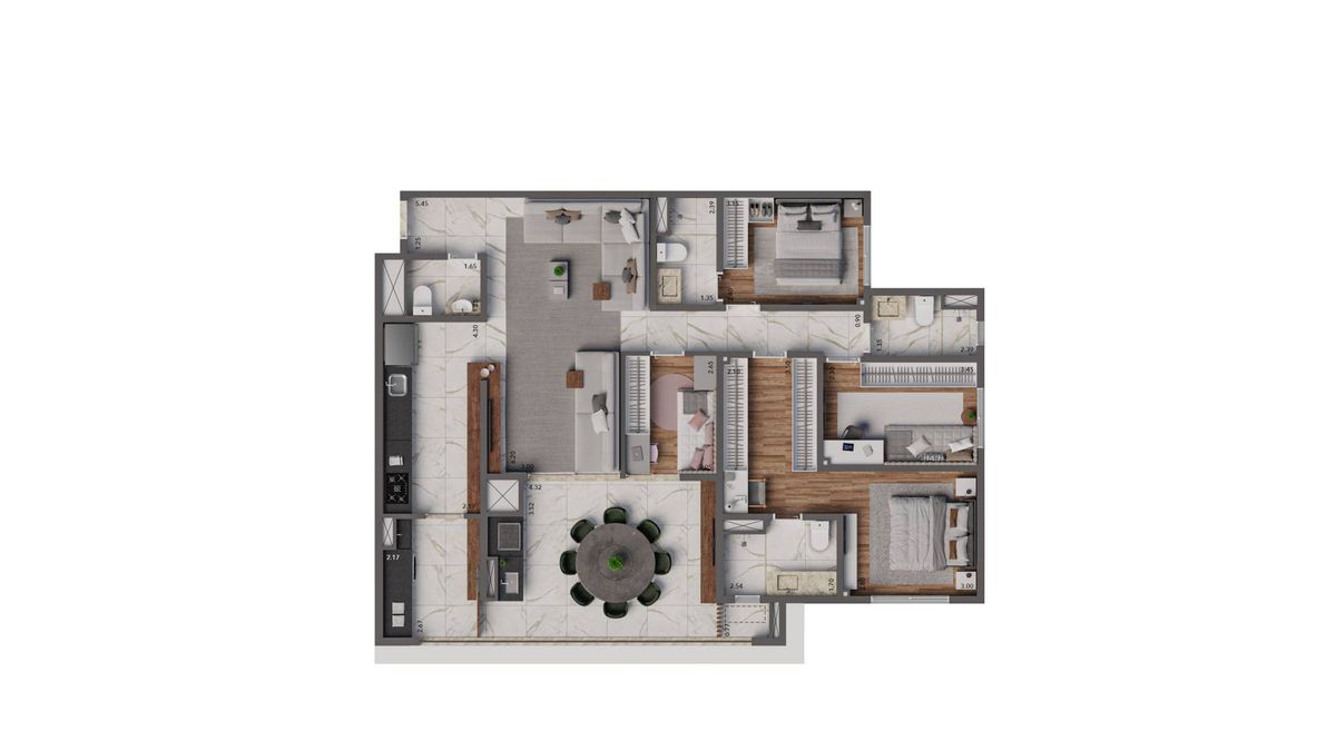 Living hereditá construtora living pronto 125 metros 04 dorm