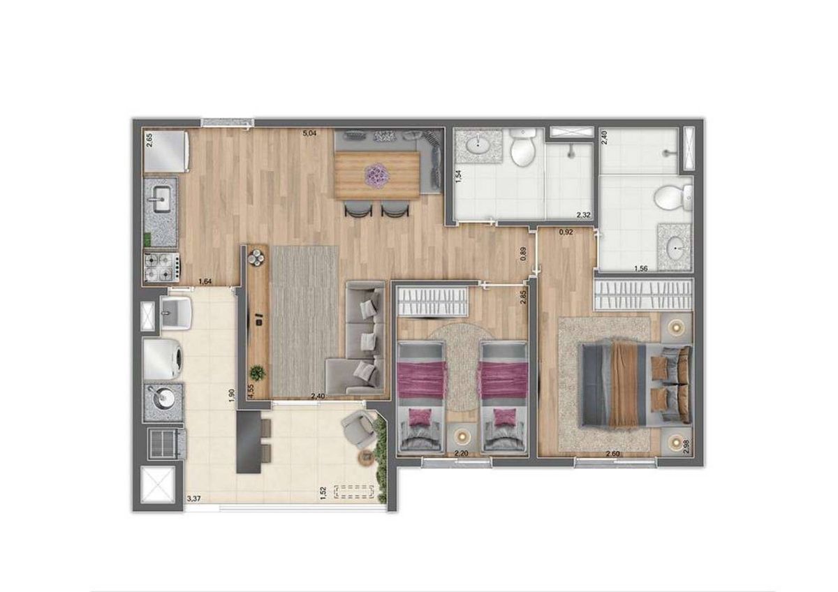Neo bosque maia construtora econ construção 57 metros 02 dor