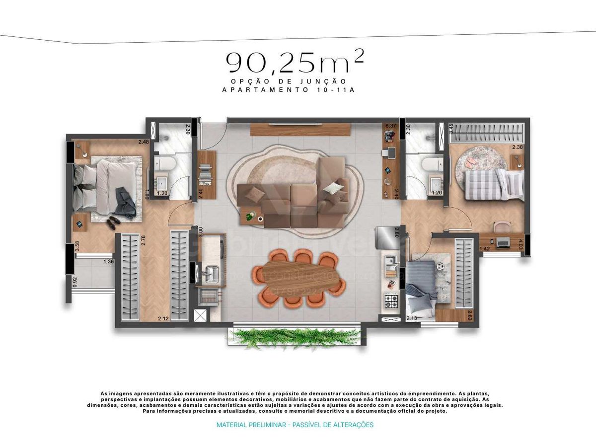 Alta floresta construtora pratica 90 metros 03 dormitórios s