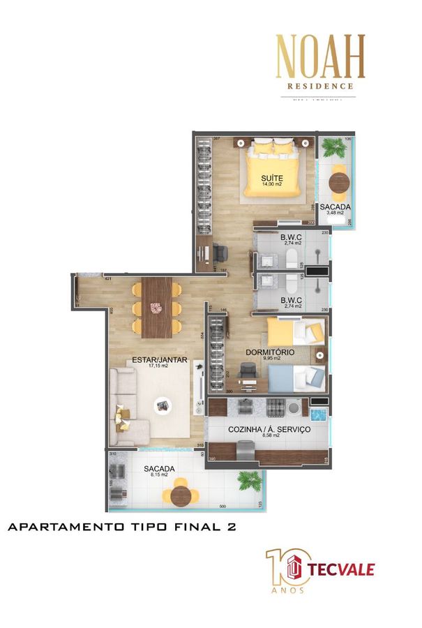 Noah residence vila adyanna construtora tecvale 76 metros 03
