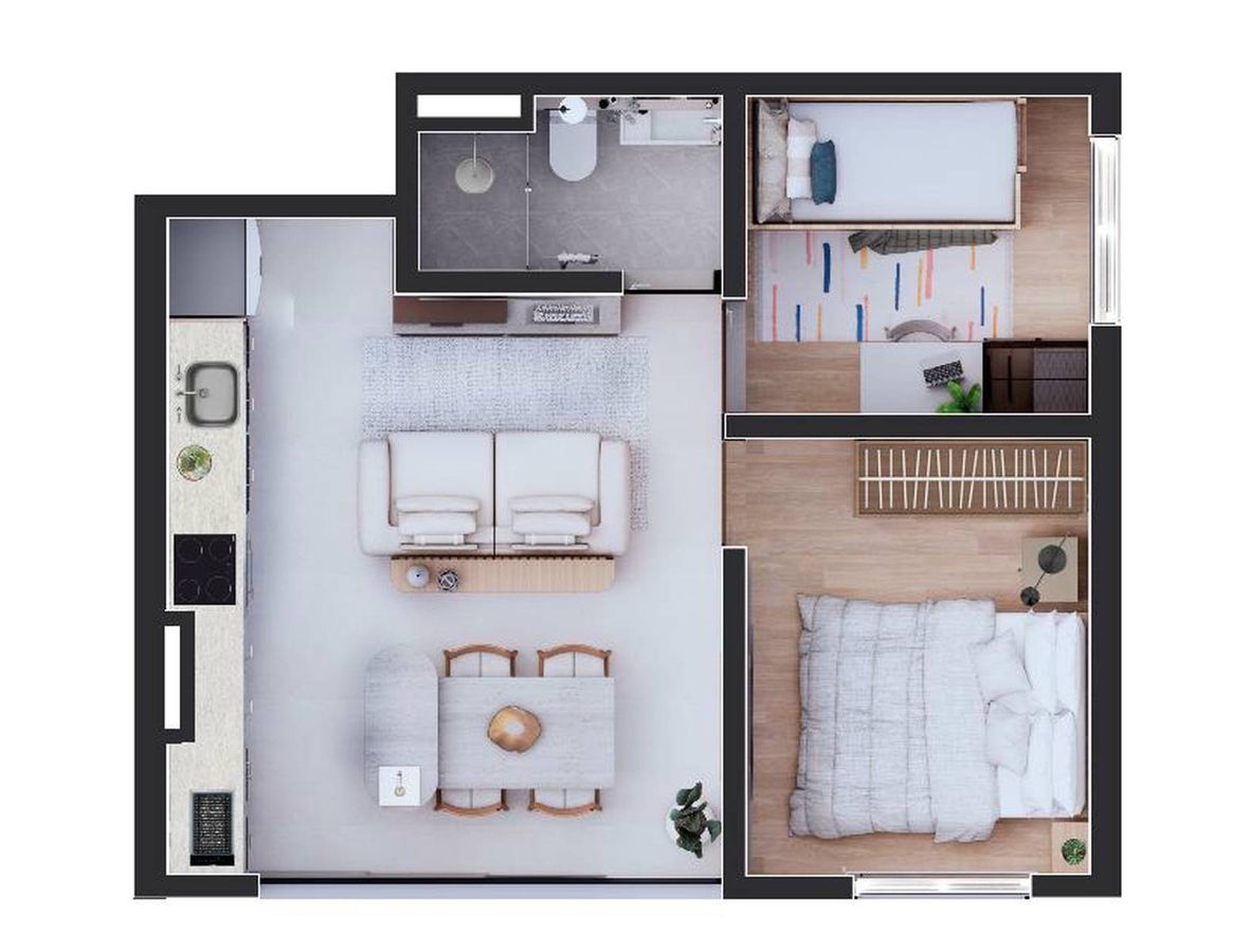 Residencial rapha by tová construção 36 metros 02 dormitório