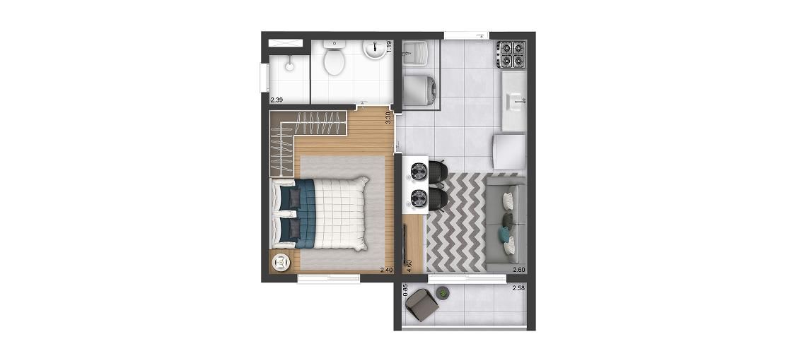 Residencial duetto são domingos laçamento 35 metros 02 dormi