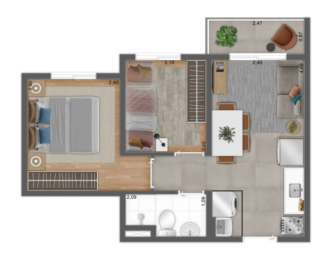 Mundo park alvorada construção 34 metros 02 dormitórios com 