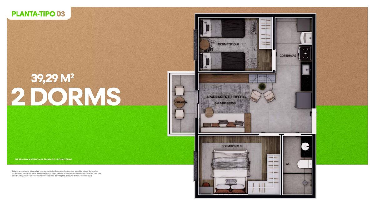 Innove jacuí construtora temafe construção 39 metros 02 dorm