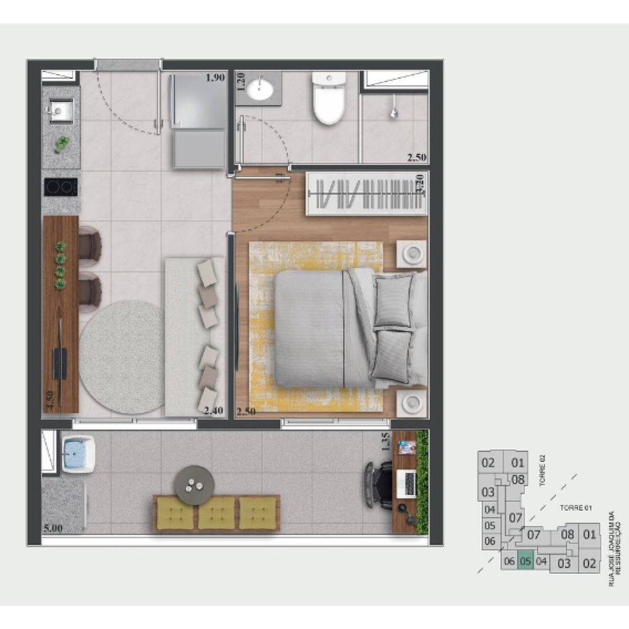 Mix altino construtora zafir pronto 28 metros 01 suíte com v - foto 16