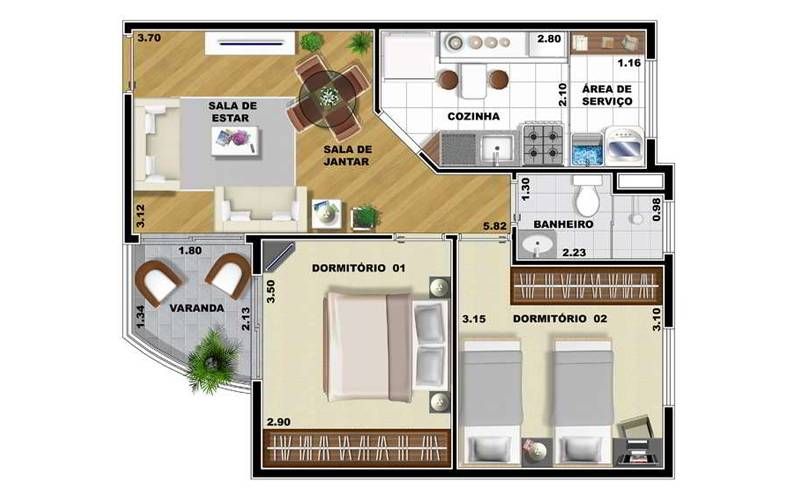 Residencial puerto madero construtora jacy pronto 56 metros 
