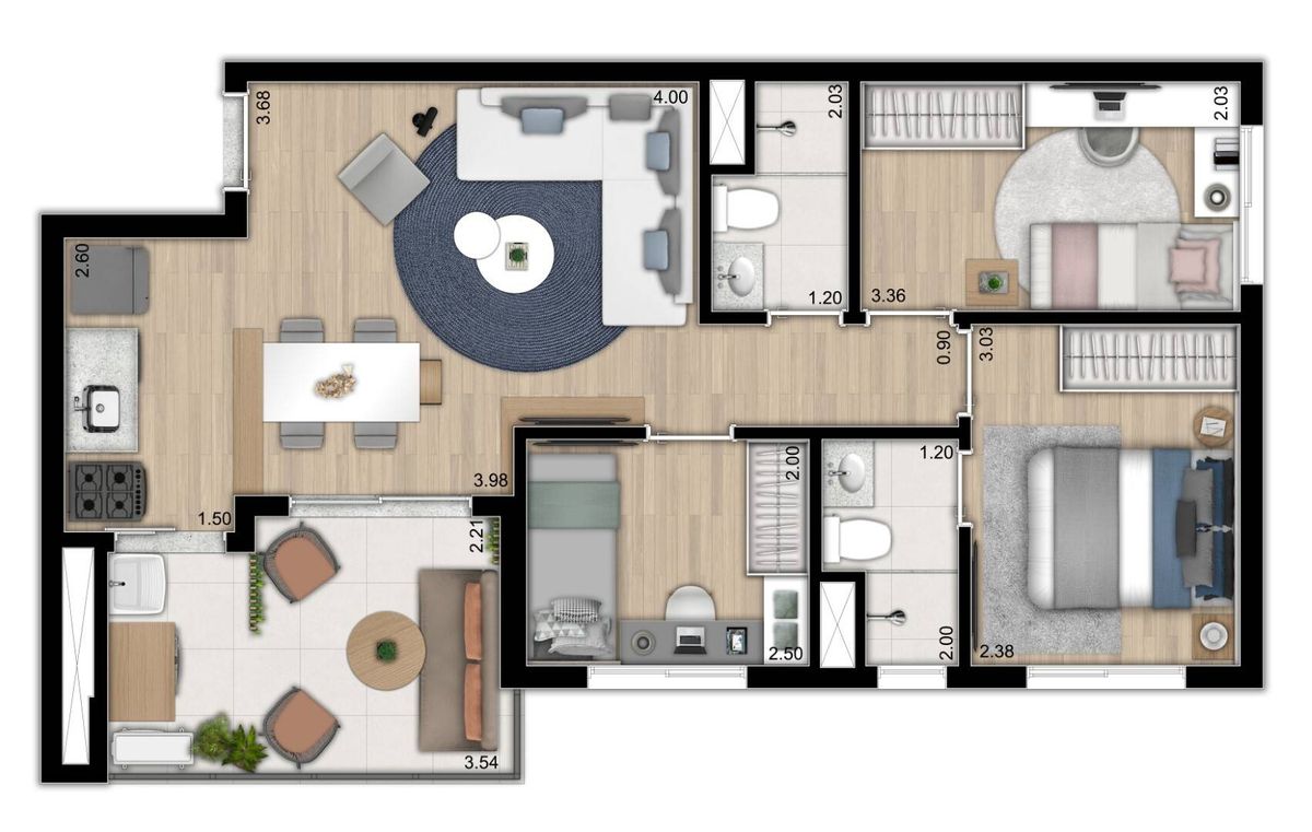 Versos ipiranga construtora rovic pronto 59 metros 03 dormit