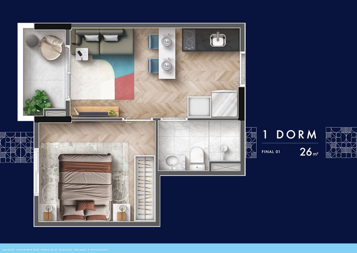 Pina 1875 construtora chaincorp lançamento 26 metros 01 dorm