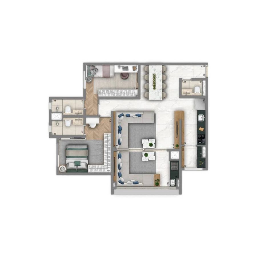 Living infinity construtora living pronto 92 metros 03 dormi