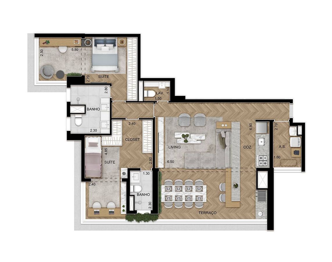 Épico klabin construtora di francesco pronto 119 metros 03 s