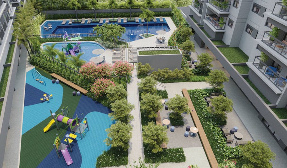Blue marine home resort construtora eztec construção 34 metr