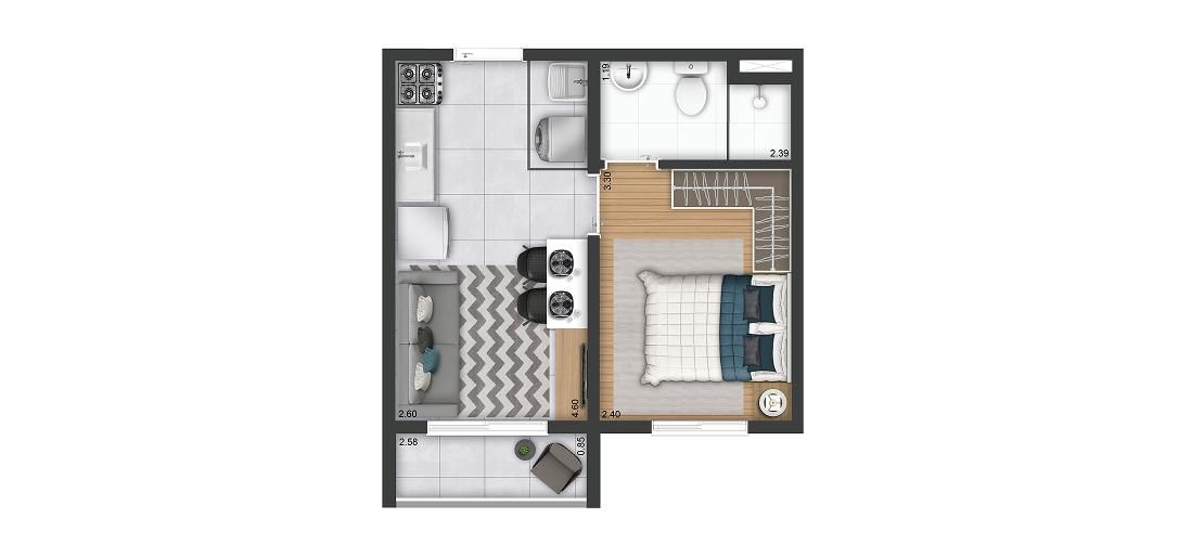Residencial duetto são domingos laçamento 35 metros 02 dormi
