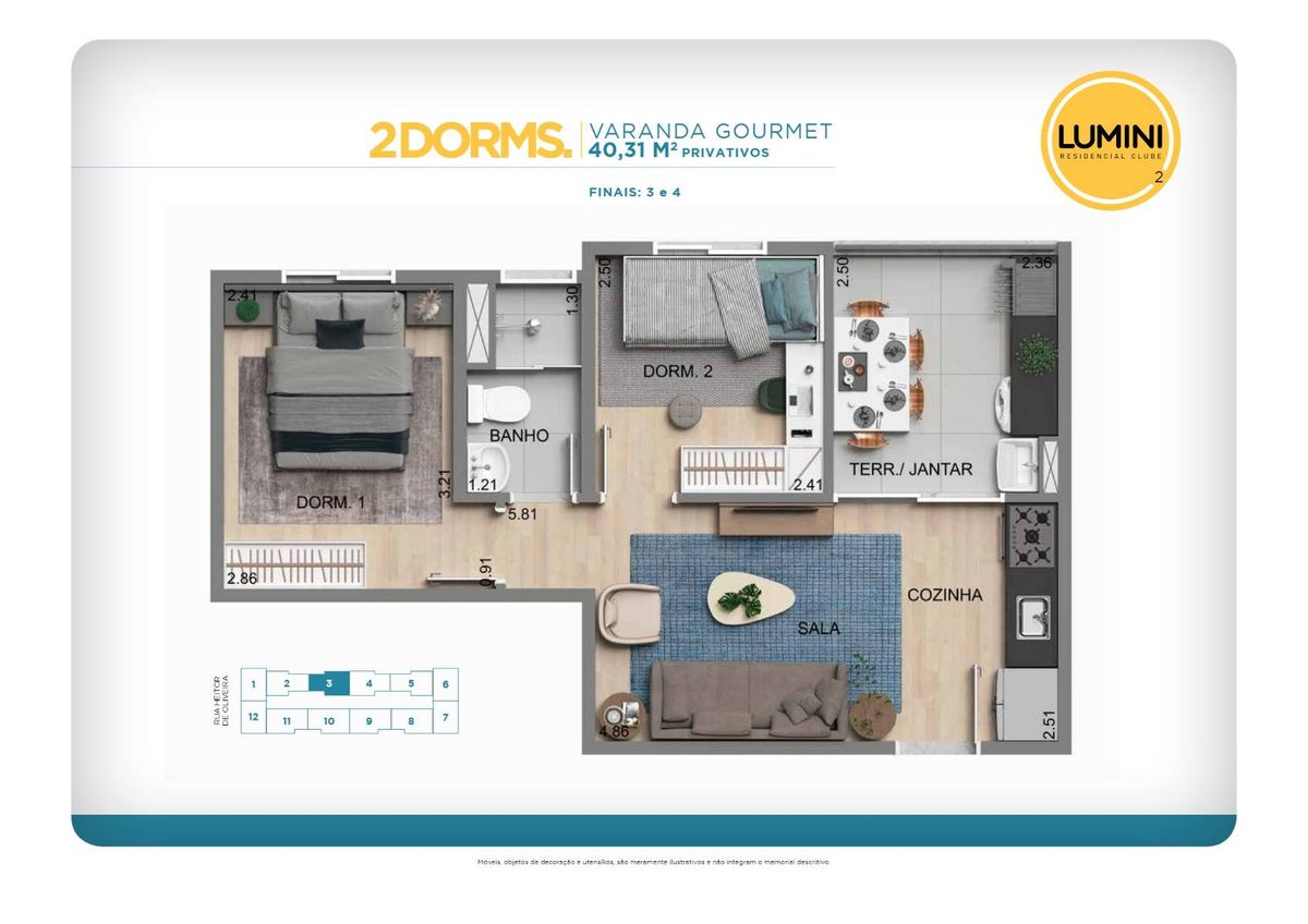 Lumini residencial clube construtora quattro company 40 metr - foto 4