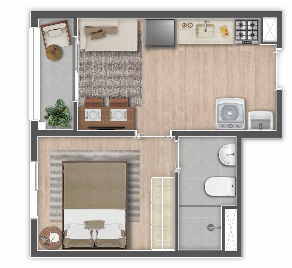 Mundo apto elevato brooklin construção 25 metros 01 dormitór