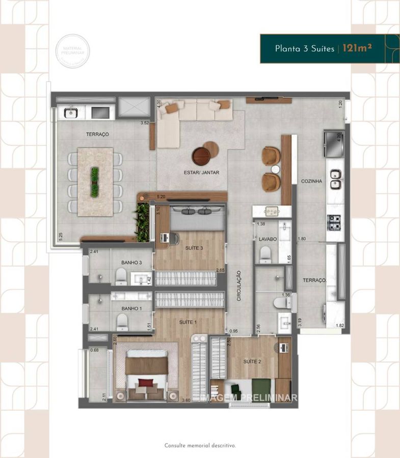 Parque diálogo vila ema residences construção 65 metros 02 d