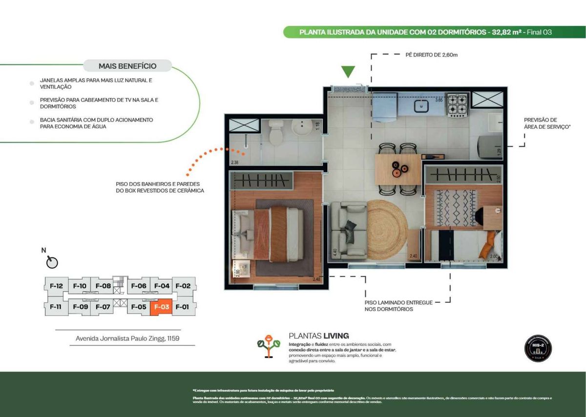 Livus jaraguá construtora livus lançamento 41 metros 02 dorm