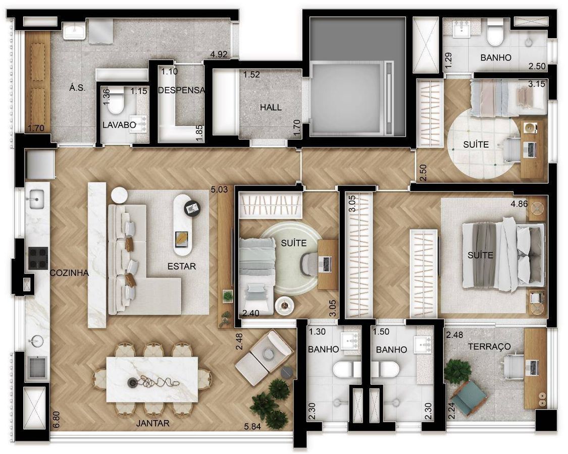 Praça kant chácara klabin construtora di francesco construçã