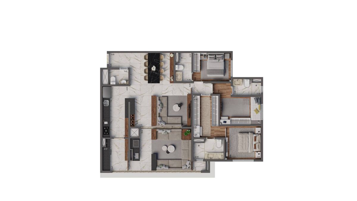 Living hereditá construtora living pronto 125 metros 04 dorm