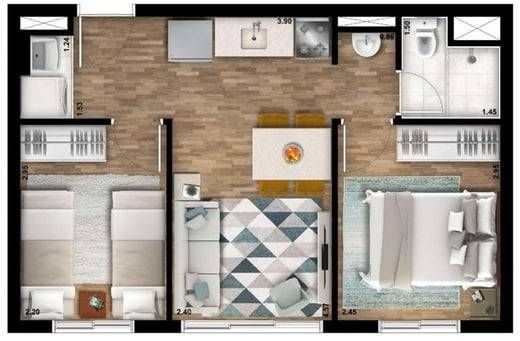 Meu apê vila sabrina construtora max pronto 37 metros 02 dor