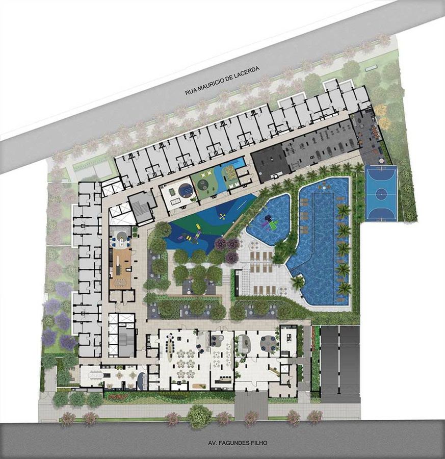 Blue marine home resort construtora eztec construção 76 metr
