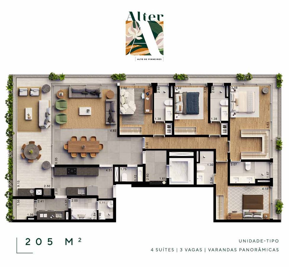Alter alto de pinheiros construtora sinco pronto 205 metros 