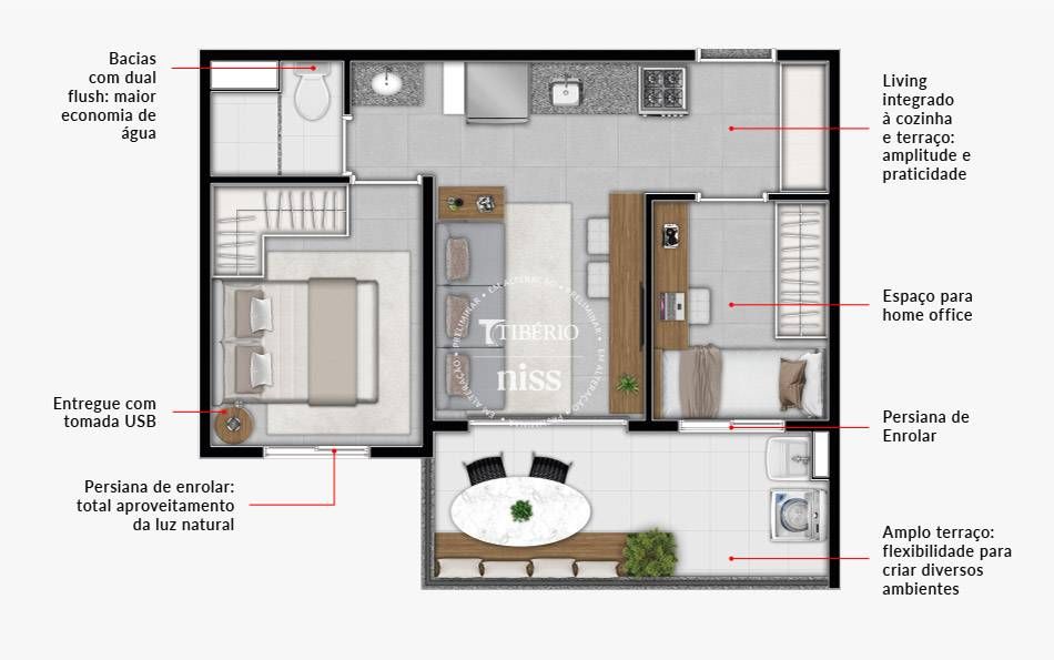 Hello santana construtora tibério pronto 39 metros 02 dormit