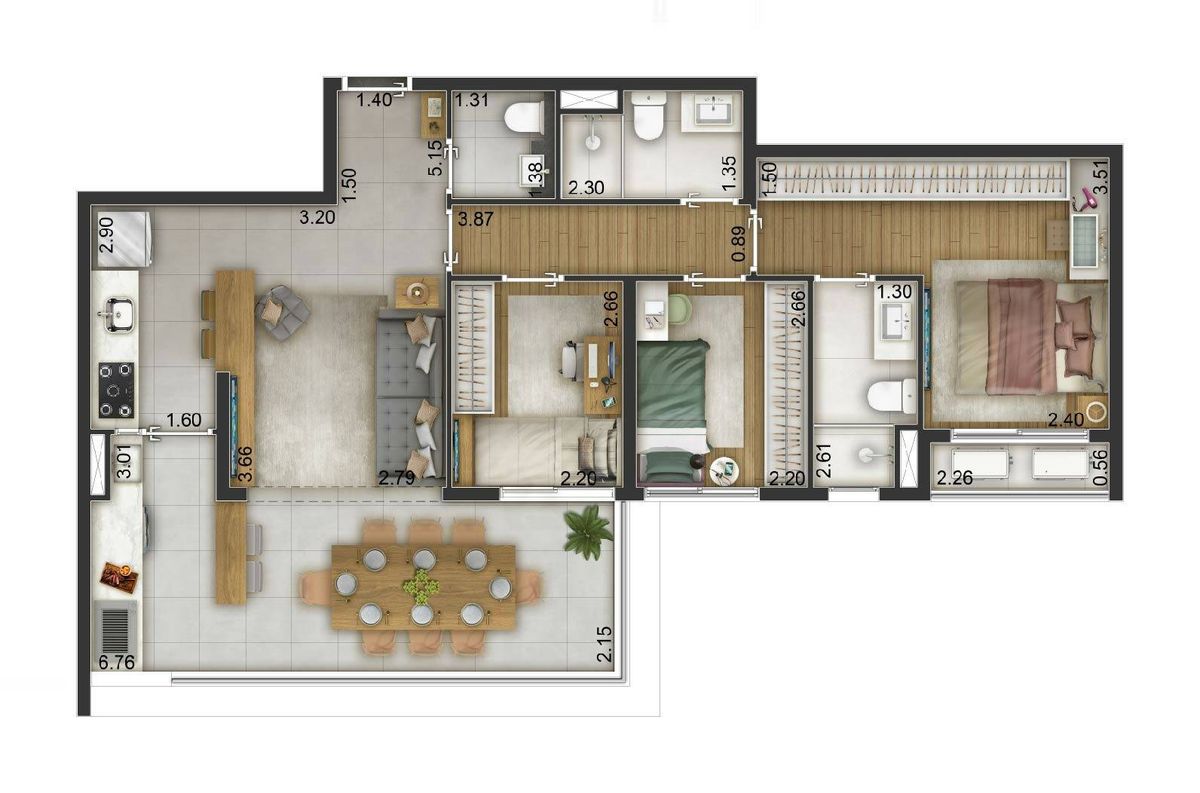 Arch boa vista construtora archtech pronto 86 metros 02 suít