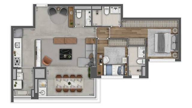 Ml brooklin construtora mitre pronto 84 metros 03 dormitório