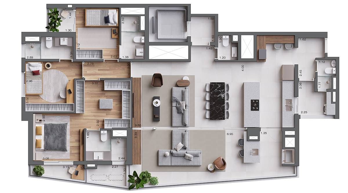 Joaquim construtora even pronto 168 metros 04 dormitórios 02