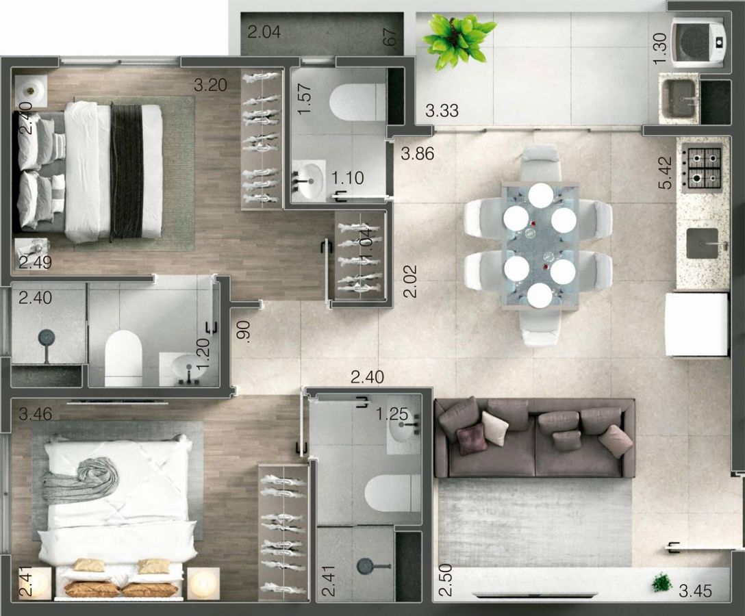 Hub 111 construtora canvas construção 56 metros 02 dormitóri