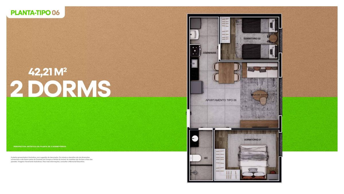 Innove jacuí construtora temafe construção 42 metros 02 dorm