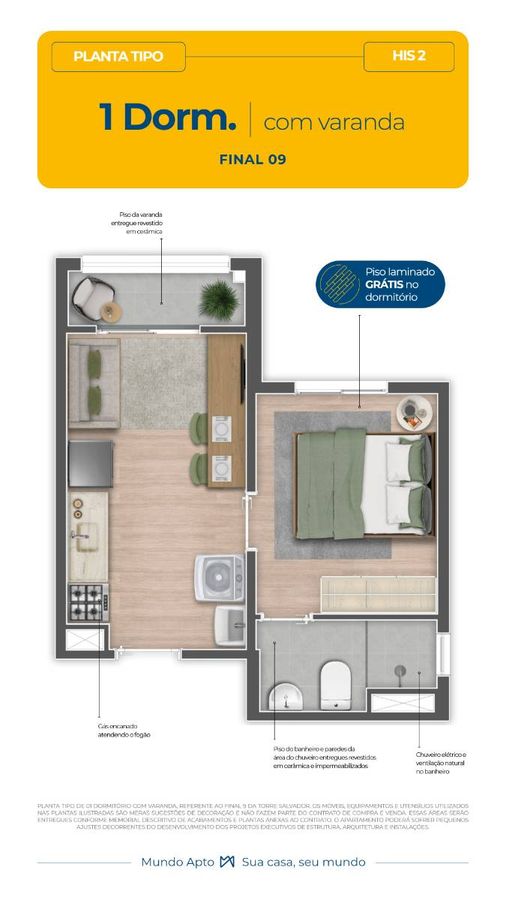 Mundo apto alto do ipiranga construção 25 metros 01 dormitór