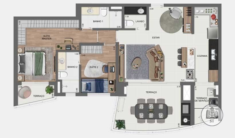 Arkadio brooklin construtora eztec pronto 107 metros 03 dorm
