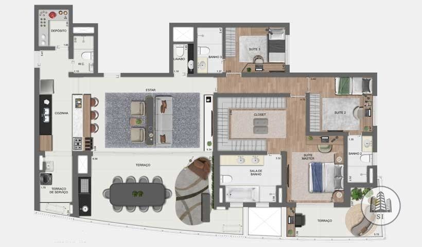 Arkadio brooklin construtora eztec pronto 180 metros 04 suít