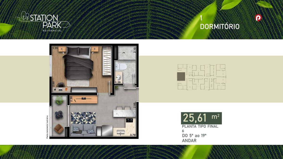 Station park construtora pratica pronto para morar 60 metros