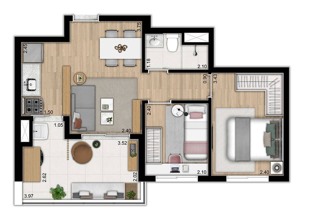 Versos ipiranga construtora rovic pronto 46 metros 02 dormit
