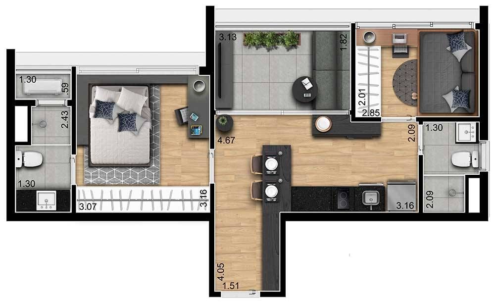 Vitacon lorena construtora vitacon pronto 47 metros 02 dormi