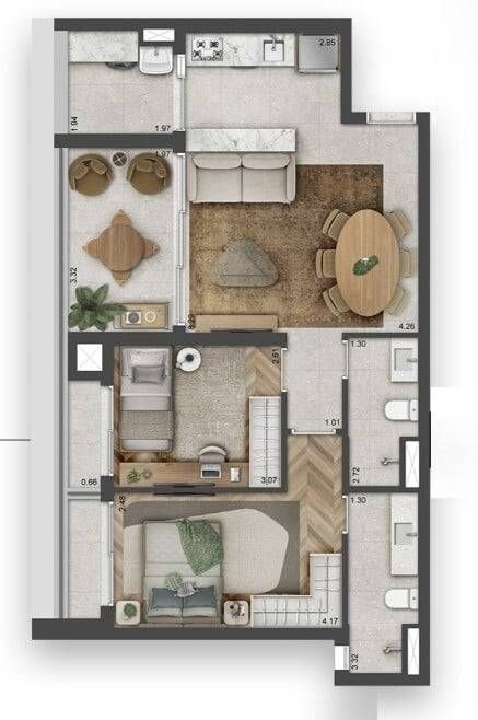 Galeria lorena construtora sdi construção 75 metros 02 dormi